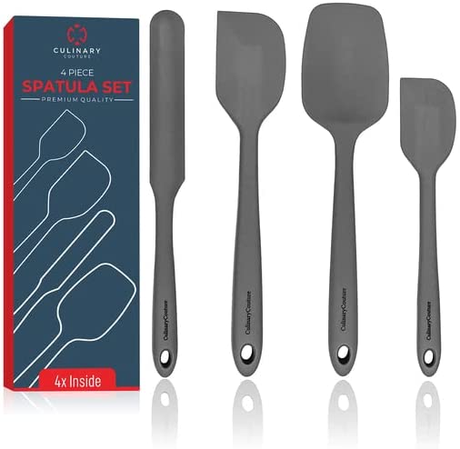 zYoung 4 Pcs Heat Resistant Silicone Spatulas Set,Small