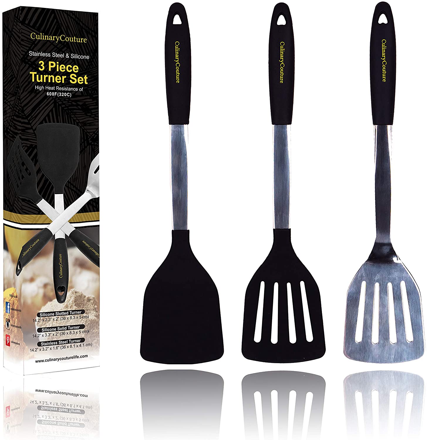 Stainless Steel Silicone Cooking Utensils Set - Heat Resistant + Ebook –  Culinary Couture Life