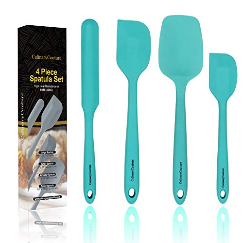 Turquoise Kitchen Utensil Set - Stainless Steel & Silicone Heat Resistant Profes