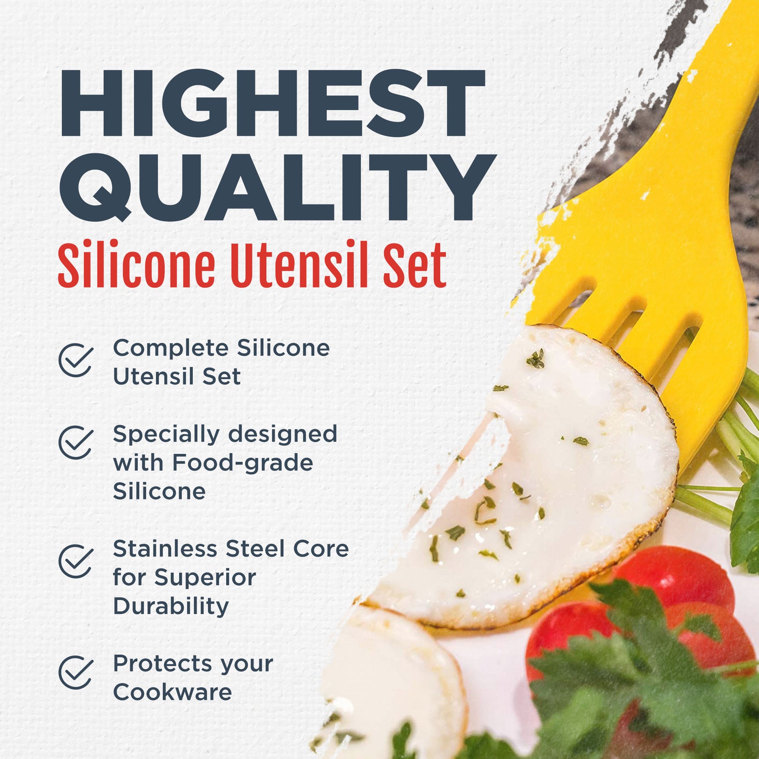 Silicone Stainless Steel Spatula Turner Kitchen Utensils Set – Culinary  Couture Life